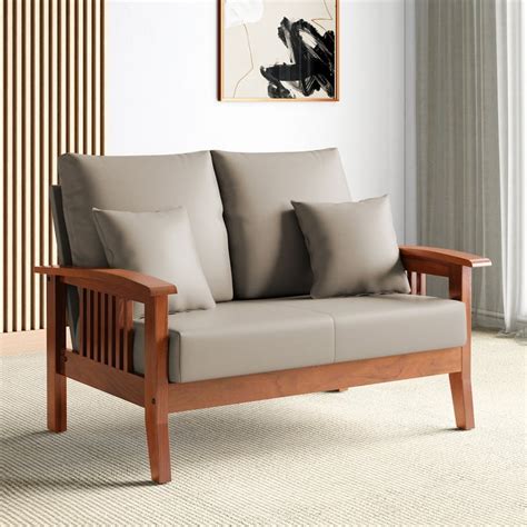 Buy Abby Faux Leather 2-Seater Sofa with Cushions - Customized ...