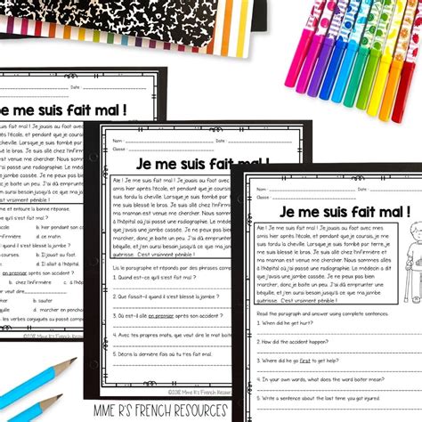 French Reading Comprehension Activities, French Texts for Beginners ...