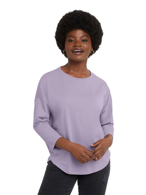 Hanes Essentials Women's Classic Fit 3/4 Sleeve T-Shirt, Sizes XS-2X ...