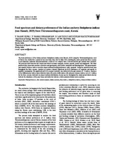Food spectrum and dietary preferences of the Indian anchovy Stolephorus ...