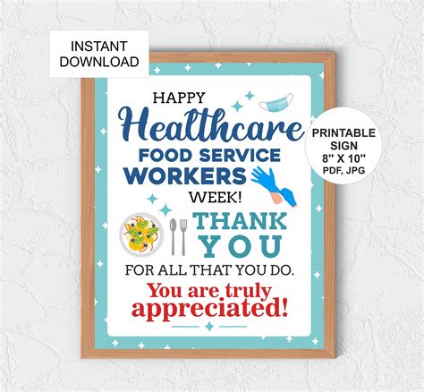 Healthcare Food Service Workers Week Sign Printable / Food Service ...