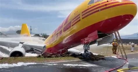 DHL一架波音757货机在哥斯达黎加机场坠毁 机身断为两截 - 航空安全 - 航空圈——航空信息、大数据平台