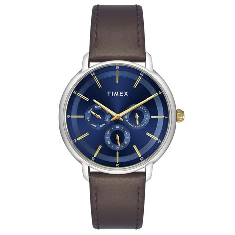 Timex Fashion Men's Blue Dial Round Case Multifunction Function Watch