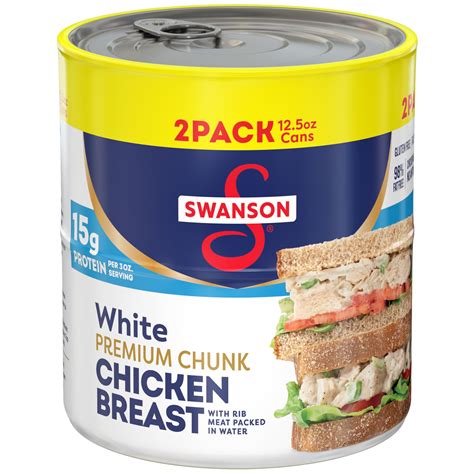 Swanson White Premium Chunk Canned Chicken KKS1 Breast in Water, Fully ...