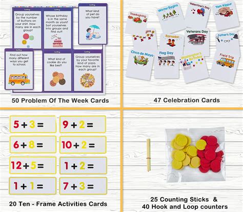INDRAK Math Calendar for Elementary School-Classroom Pocket Chart for ...