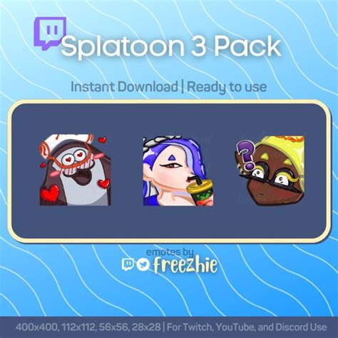 Buy Splatoon 3 Emote Pack | 3 Twitch Emotes | Love Emote | Sip Emote ...