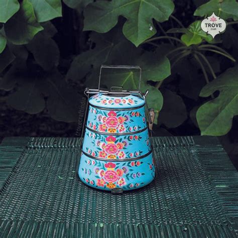 Hand-painted Steel Tiffin Carriers – Trove Craft India
