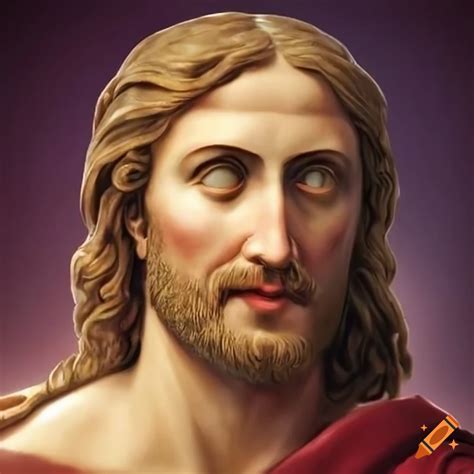 Depiction of jesus saying 'render unto caesar'