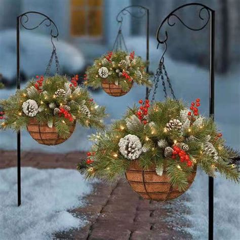 Hanging Flowers Christmas Hanging Basket,Artificial Christmas Hanging ...
