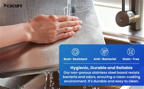 Buy Cucufy Stainless Steel Chopping Board Large | Steel Chopping Board ...