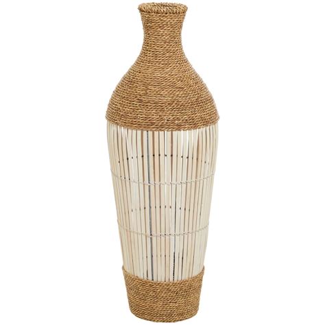 Brown Seagrass Handmade Tall Woven Floor Vase, Size: 11" x 11" x 32 ...
