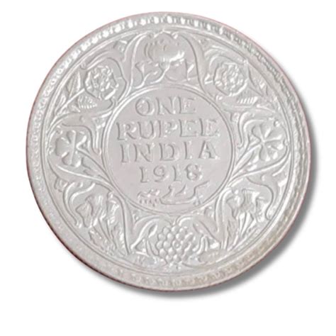 1918 One Rupee Silver Coin – Buy George V British India Coin Online ...