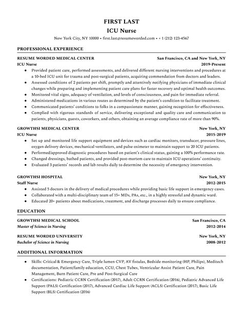 Icu Nurse Resume Template, Web in this article, we share what an icu ...