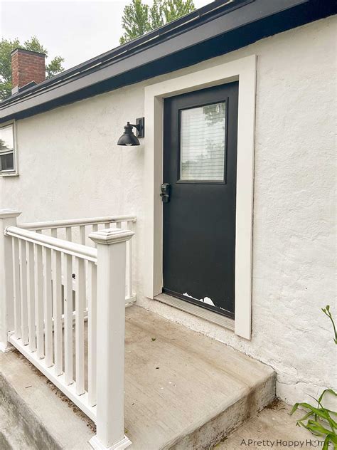 $6 Update! How To Add Trim To A Metal Door - A Pretty Happy Home