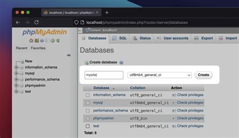 Image result for How to Create Database in Xampp Server