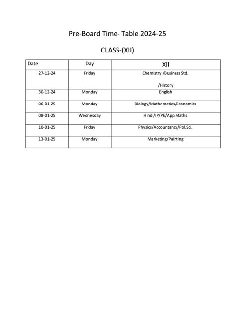 Image result for Class 12 Best Time Table