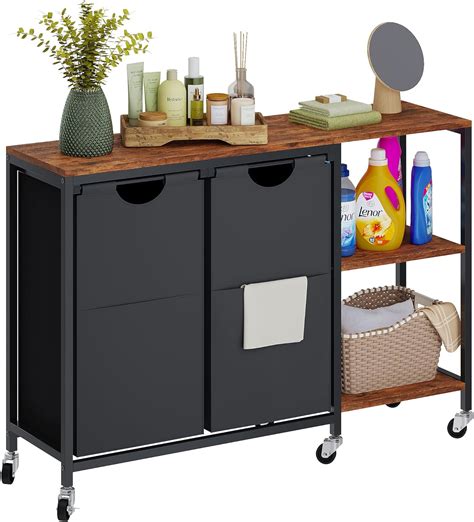 Amazon.com: TRIFEBLE Laundry Hamper 2 Section, Laundry Basket with Wheels, Laundry Sorter with ...