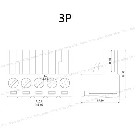 Buy DIYhz Screw Terminal Block Kit, 20PCS 300V/320V 10A/15A 5.08mm 3 ...