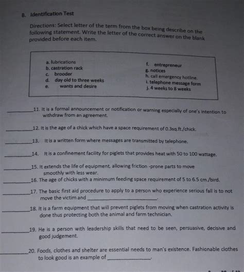 Image result for Driection of Identification Exam Example