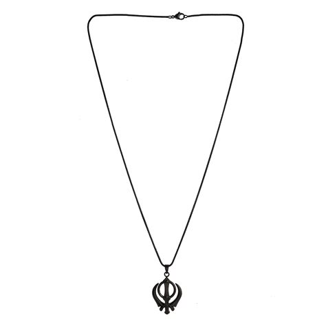 Eclipse Khanda Sikh Religious Black Mens Pendant – VOYLLA