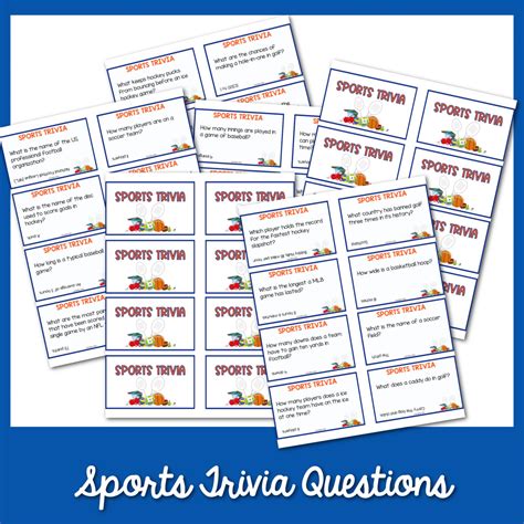 Sports Trivia for Kids Printable Cards – MicheleTripple