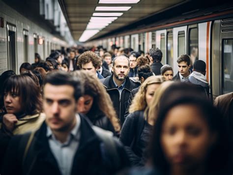 Pessoa com ansiedade induzida por espaço lotado | imagem gerada com IA