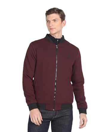 Buy Arrow Men's Cotton Bomber Standard Length Jacket (ASAGJK4784_Maroon ...