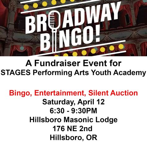 Broadway Bingo 2025 - Stages Youth
