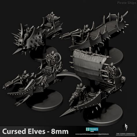 🏴‍☠️ Pirate Ships - Cursed Elves - 8mm・ 3D File for 3D printing・Cults