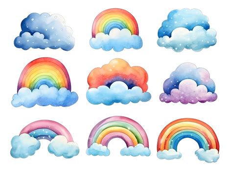Rainbows And Clouds Clipart
