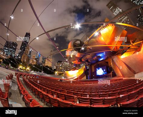 a fisheye view of the spectacular Jay Pritzker Pavilion, in Millennium ...