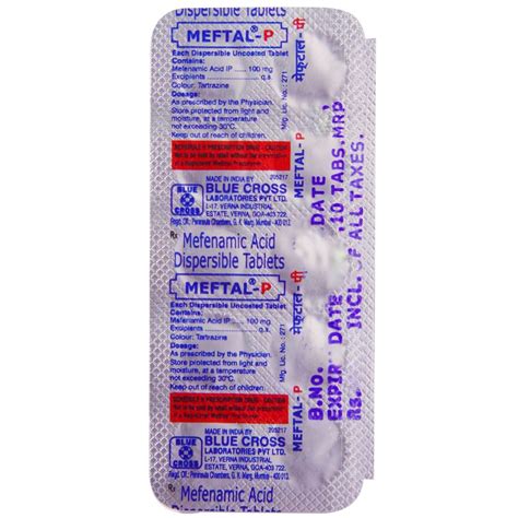 Meftal-P Dispersible Tablet 10's Price, Uses, Side Effects, Composition ...