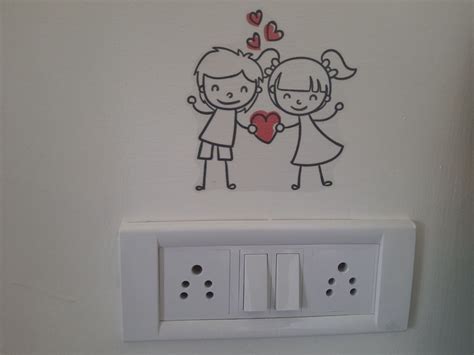 Buy Decopix 'Cute - Couple - Romantic- Hearts Decorative Wall Sticker ...