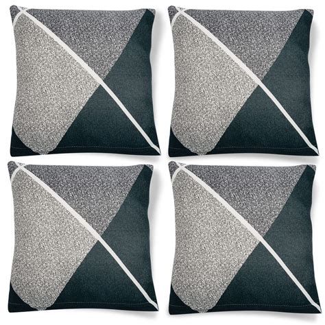 Buy HOKIPO Sofa Cushion Cover 16 inch x 16 inch, Pack of 4, Blue ...