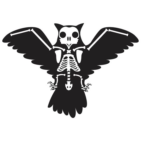 Silhouette Flying Owl Roentgen Skeleton Bones 49637104 Vector Art at Vecteezy