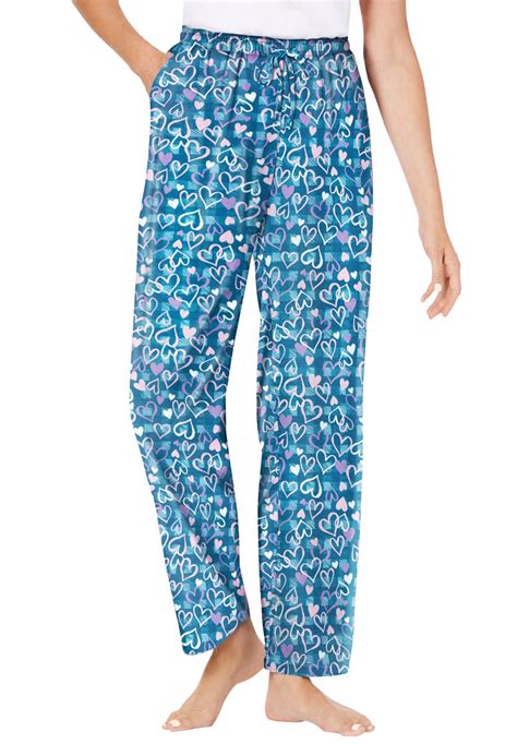 Dreams & Co. Women's Plus Size Knit Sleep Pant Pajama Bottoms - Walmart.com