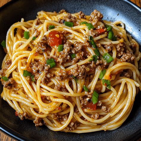 Asian-Style Ground Beef Spaghetti | Recipe | Ground beef pasta ...