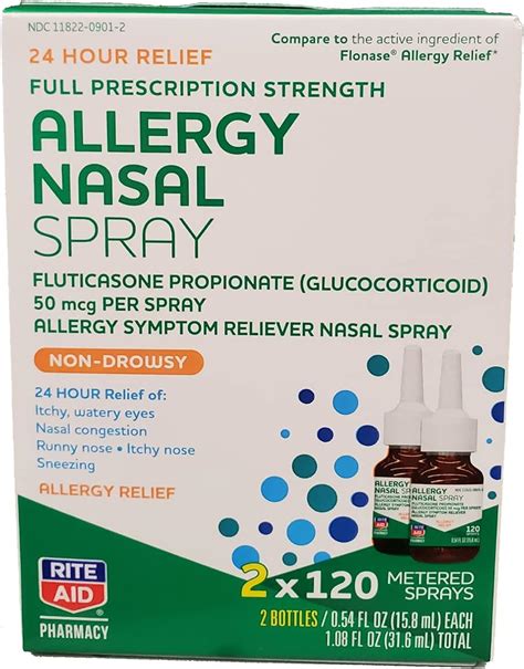 Buy Rite Aid Allergy Relief Fluticasone Propionate Nasal Spray, 50mcg ...