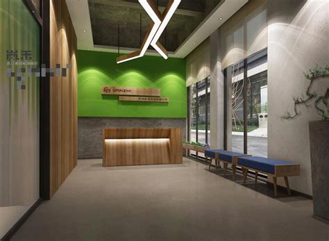 1000平方大型创意办公室装修设计案例效果图_岚禾设计