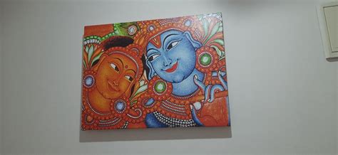 Tamatina Kerala Mural Art Canvas Painting | Radha Krishna | Religious ...