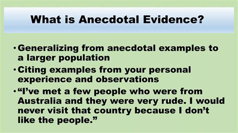 What Is Anecdotal Evidence