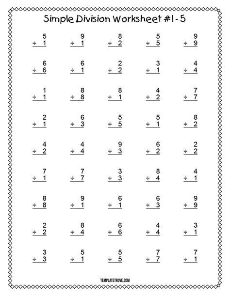 Image result for Simple Division Worksheets