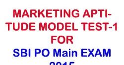 Marketing Aptitude Sample Test Practice Paper - 1 for SBI PO Mains 2015 ...