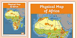 African Continent Map - Physical Map Of Africa - Twinkl