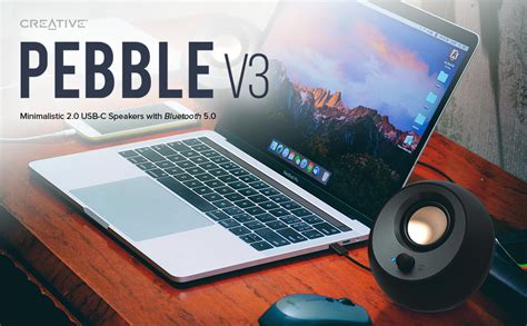 Creative Pebble V3 Minimalistic 2.0 USB-C Desktop Speakers with USB ...