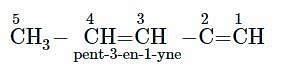 The IUPAC name of compound isa)pent-3-en-1-yneb)pent-3-en-4-ynec)pent-2 ...
