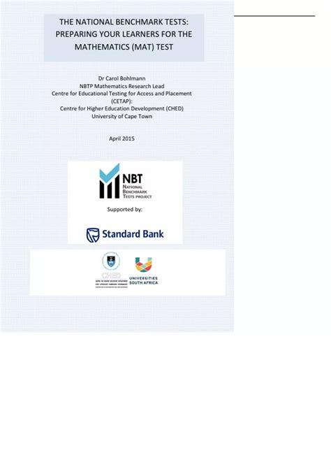 Summary National Benchmark Test MAT Exam Scope| What You Need To Know ...