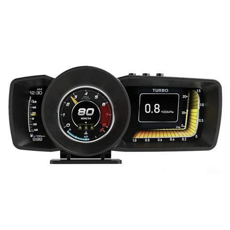 Techadro TA-H3 HUD Dual Screen OBD2 + GPS Smart Gauge Speedometer ...