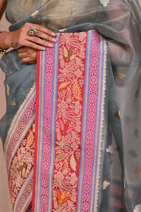 Banarasi Kora Silk Saree with Satin Border & Resham-Zari Work | Kalatantu