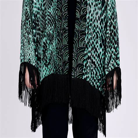 Green Animal Print Kimono | First Resort by Ramola Bachchan